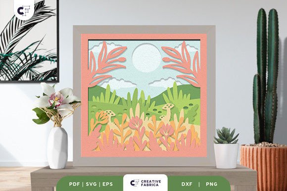 Download Blooming Park 3D Shadow Box Paper Cut - Shadow Collection
