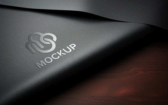 Download Metllic Embossed Logo Mockup on Black - Embossed logo mockup Collection