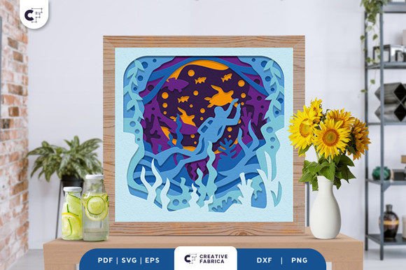 Download Diving in the Ocean 3D Shadow Box - Shadow Collection