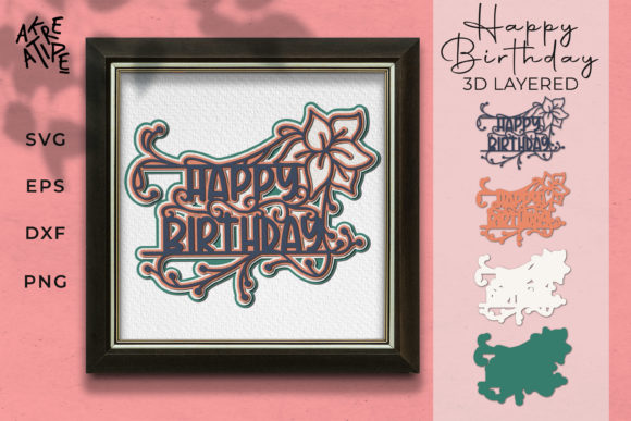 Download Birthday 3D Paper Cutting SVG - Premium Resources