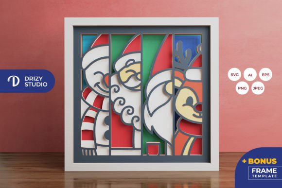 Download Winter Characters 3D Shadow Box - Shadow Collection