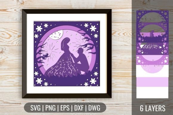 Download 3D Wedding Shadow Box 3 SVG - Wedding shadow box Collection