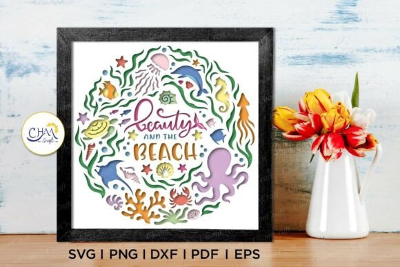 Download 3D Beauty and the Beach Shadow Box SVG - Shadow Collection