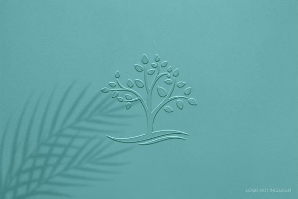 Download Cyan Color Embossed Logo Mockup Design - Embossed logo mockup Collection