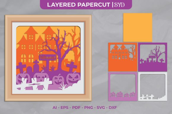 Download Halloween Castle 3D Shadow Box SVG - Shadow Collection