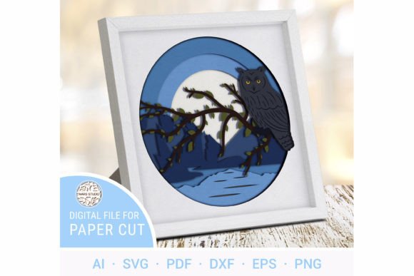 Download NIGHT OWL Multilayer Paper Cut File - Premium Resources