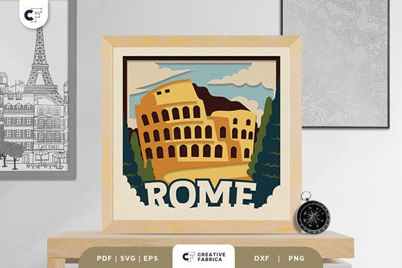Download Colosseum Italy 3D Shadow Box Papercut - Shadow Collection