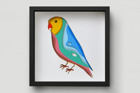 Download 3D Parrot Shadow Box SVG, Mandala - Shadow Collection
