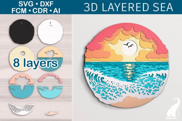 Download 3D Layered Sea Waves SVG Template - Waves svg Collection