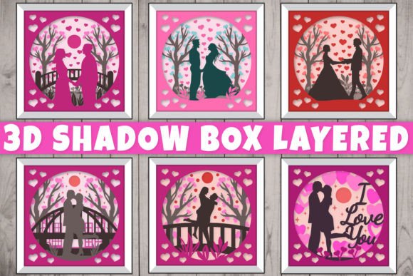 Download Valentine Wedding Shadow Box BUNDLE - Wedding shadow box Collection