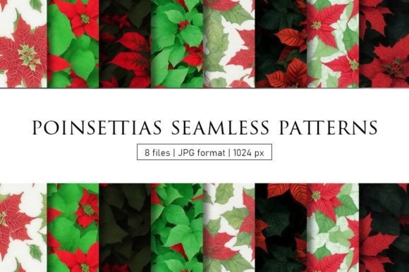 Download Poinsettias Seamless Patterns - Poinsettias Collection