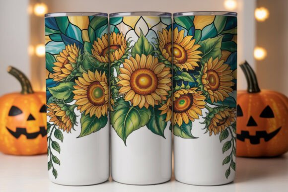 Download Stained Glass Sunflower 20oz Tumbler - Premium Resources