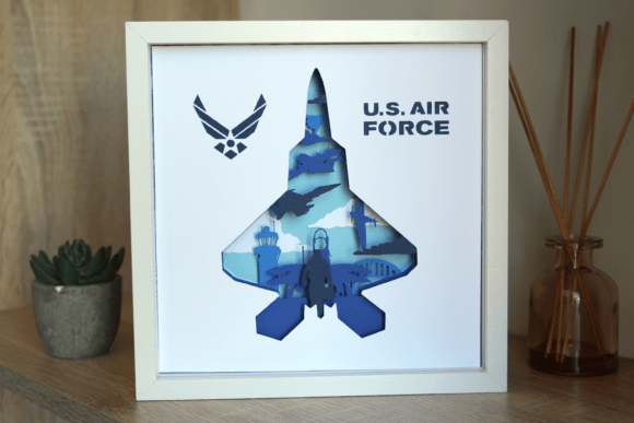 Download Air Force Jet Shadow Box SVG - Shadow Collection