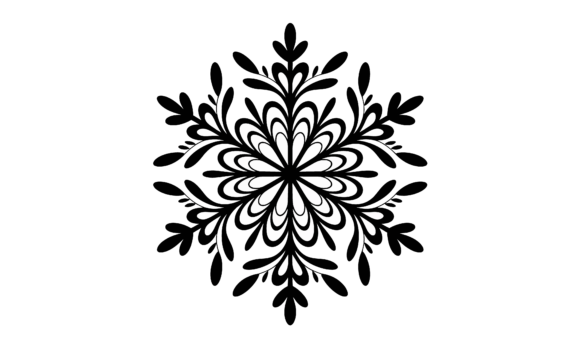 Download Black Floral Snowflake Decoration - Decor Collection