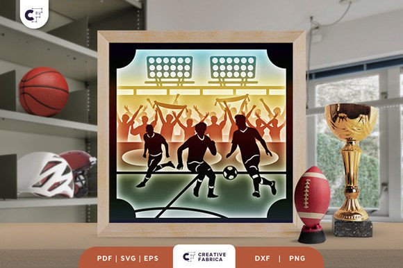 Download Soccer 3D Shadow Box Paper Cut - Shadow Collection