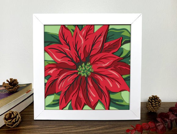 Download Poinsettias 3D Shadow Box Svg - Poinsettias Collection