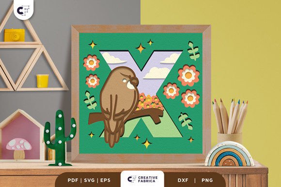 Download Alphabet Animal Letter X 3D Shadow Box - Shadow Collection
