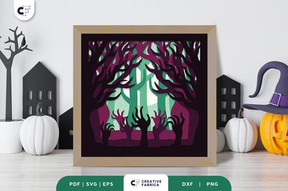 Download Zombie Hand out of Grave Shadow Box SVG - Shadow Collection