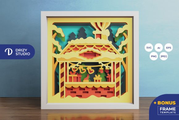 Download Winter Market 3D Shadow Box - Shadow Collection