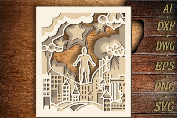 Download Super Dad Shadow Box 3D Svg/Happy Father - Shadow Collection