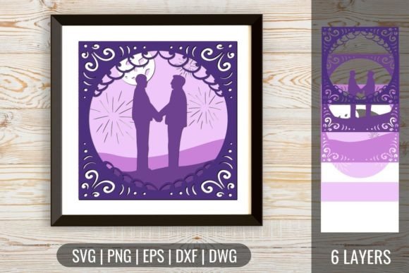 Download 3D Wedding Shadow Box 7 SVG - Wedding shadow box Collection