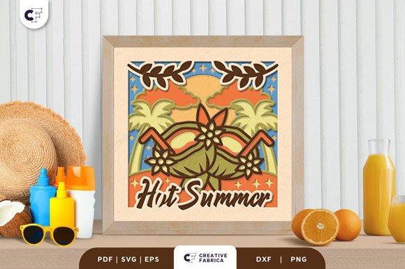 Download Coconut Drink 3D Shadow Box Paper Cut - Shadow Collection