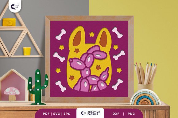 Download Balloon Dog 3D Shadow Box SVG - Shadow Collection