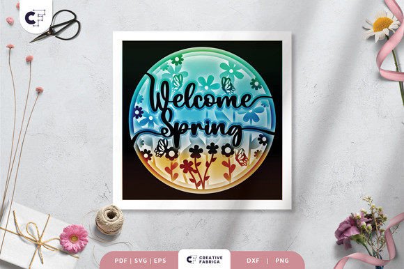 Download Welcome Spring Paper Cut 3D Shadow Box - Shadow Collection