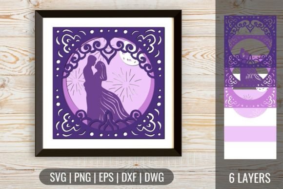 Download 3D Wedding Shadow Box 6 SVG - Wedding shadow box Collection