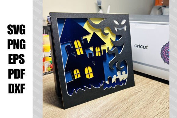 Download Halloween Castle Scene Shadow Box | SVG - Shadow Collection