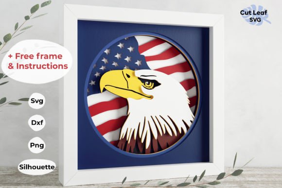 Download 3d Eagle Shadow Box, 4th of July - Shadow Collection