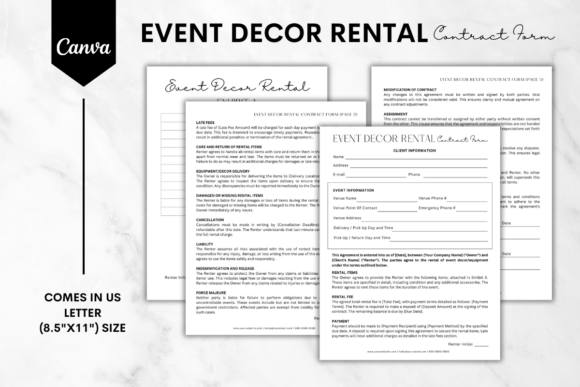 Download Event Decor Rental Contract Form 2 - Decor Collection