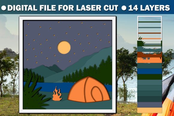 Download Camping 3d Paper Cut SVG Lasercut File - Camping 3d paper cut Collection