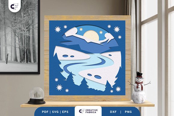 Download Frozen River Shadow Box Paper Cut - Shadow Collection