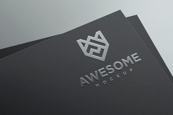 Download Embossed Logo Mockup on Dark Paper - Embossed logo mockup Collection