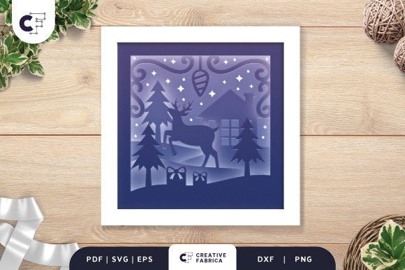 Download 3D Shadow Box Reindeer Christmas Animal - Shadow Collection