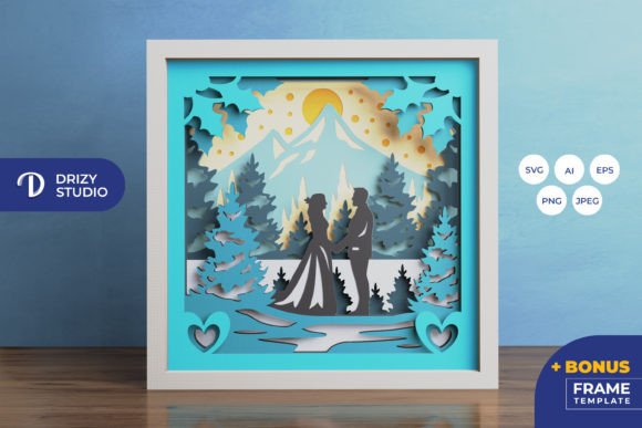 Download Winter Wedding Shadow Box Paper Cut - Wedding shadow box Collection
