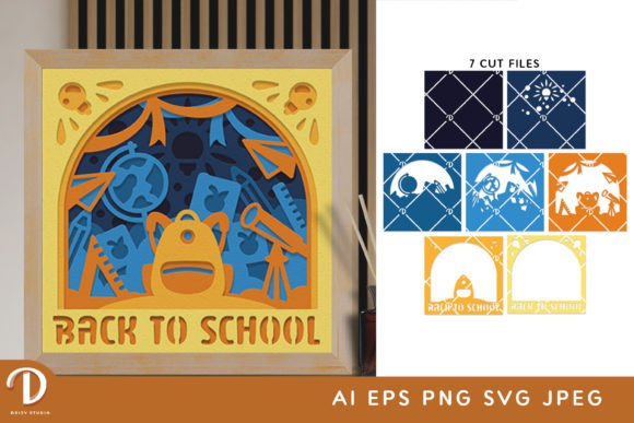 Download Back to School 3D Shadow Box Paper Cut - Shadow Collection