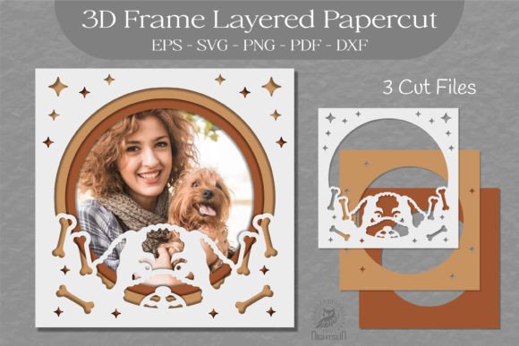 Download Dog 3D Frame Layered SVG 8 - Premium Resources
