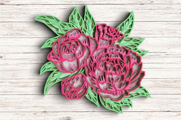 Download 3D Flower SVG DXF 8 Layer - Peony Svg - Premium Resources