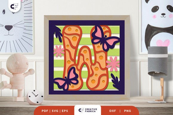 Download Floral Alphabet Letter W 3D Shadow Box - Shadow Collection