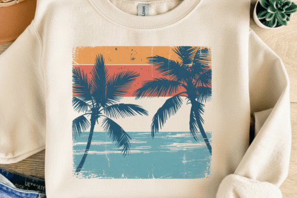 Download Retro Beach Sunset Summer PNG - Premium Resources