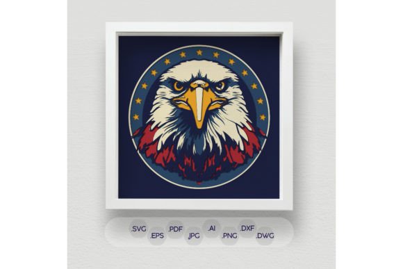 Download 3D Eagle Shadow Box SVG, American Symbol - Shadow Collection
