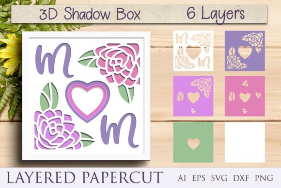 Download Mothers Day Shadow Box Layered Papercut - Shadow Collection