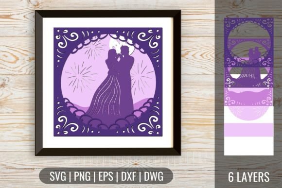 Download 3D Wedding Shadow Box 5 SVG - Wedding shadow box Collection