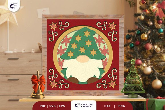 Download Christmas Gnome 3D Shadow Box SVG - Shadow Collection