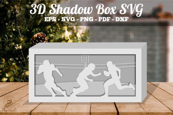 Download American Football Player 3D Shadow Box - Shadow Collection