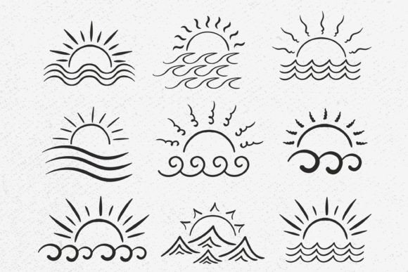 Download Sunshine and Sea ​​Waves SVG, Sunrise - Waves svg Collection
