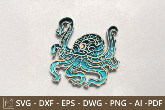Download 3D Layered Octopus SVG File - Svg file Collection